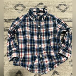 Janie and Jack Plaid Kids Shirt - Blue, Red, White